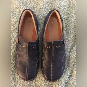 Clarks Unstructured black leather shoes 8.5m